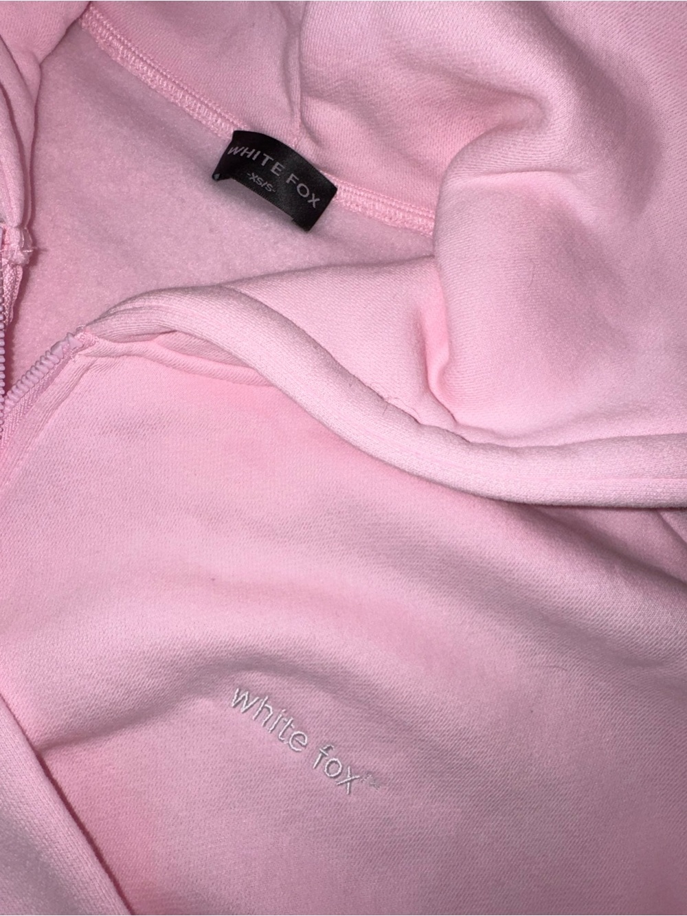 White Fox She’s Effortless Cropped Hoodie Posy Pink XS/S Sold Out - Picture 5 of 5